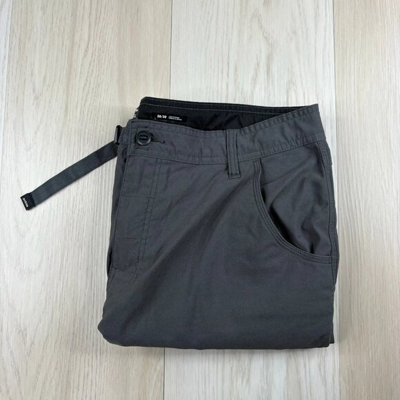 Prana Mens Gray Stretch Zion II Convertible Roll Up Hiking Pants Size 38/30 - Picture 1 of 10